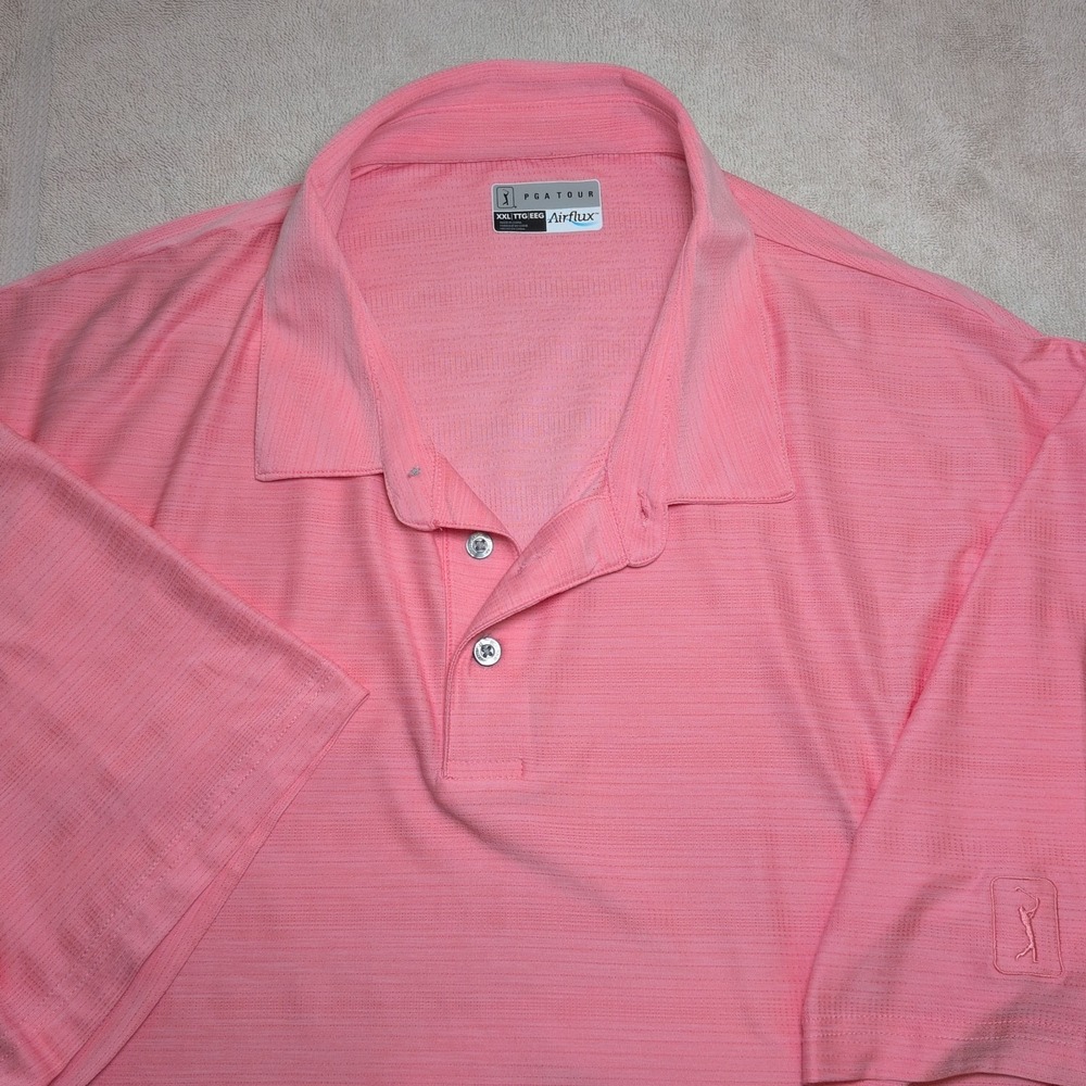 Peter Ellis Men's PGA Tour Air flux Polo Golf Shirt Size XXL Pink Cooling